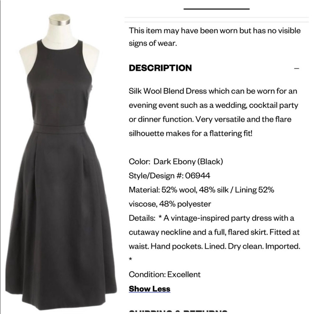 J.crew Collection Silk/Wool Blend Cocktail Dress